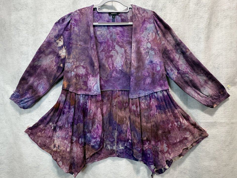 Torrid Size 0 (L/XL) Kimono Jacket, Plum Port
