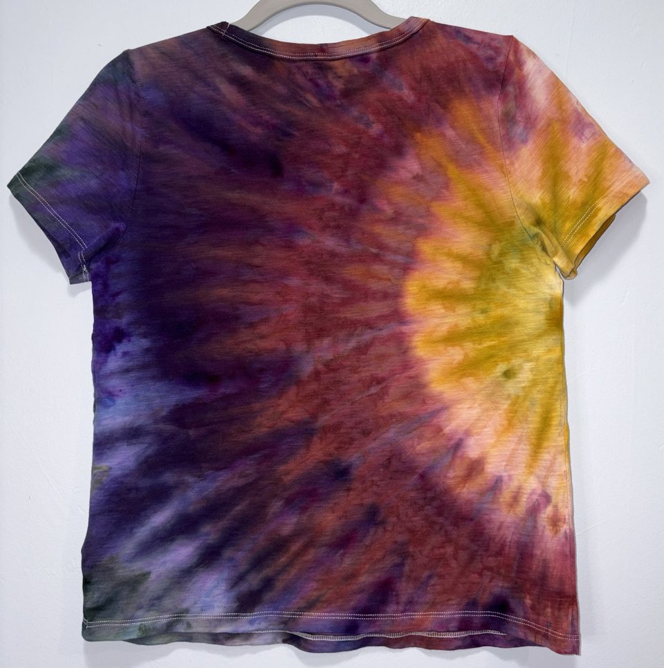 XS Petite Ladies V-Neck T-Shirt, Sunset Rainbow Splash