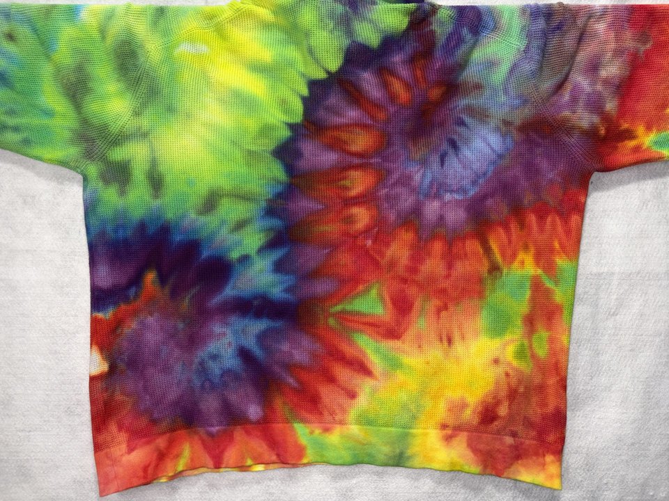 XXXL Tall Beach Knit Hoodie, Rainbow Swirl