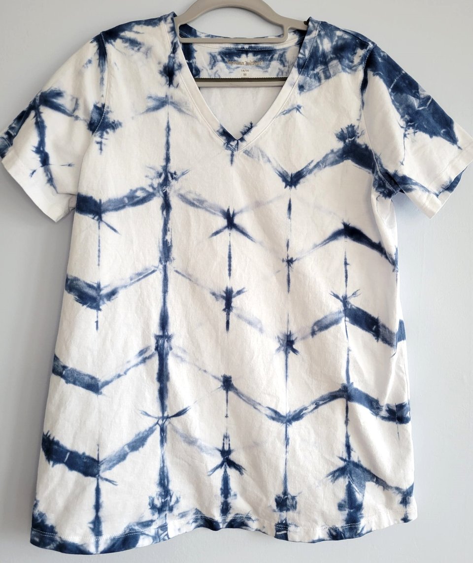 M 14/16 V-neck T-shirt, WomenWithin V-neck, Shibori