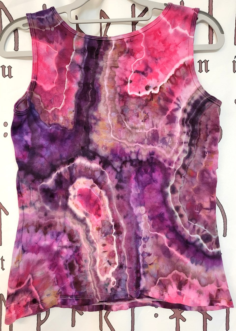 Medium Ladies Tank Top, Pink Geode
