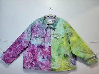 3X/4X Denim Jacket, Garden Watercolor