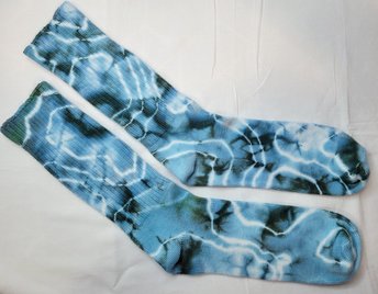 Socks, Bamboo, Size 11-13 Crew, Teal Garden Geode