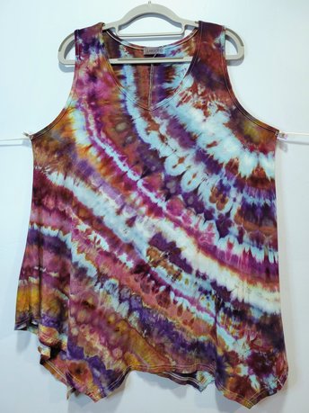 2X Tunic Tank Hanky Hem, Petrified Wood