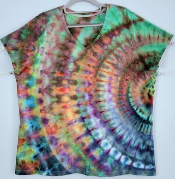 2XL Women's V-neck, Radar Ripple