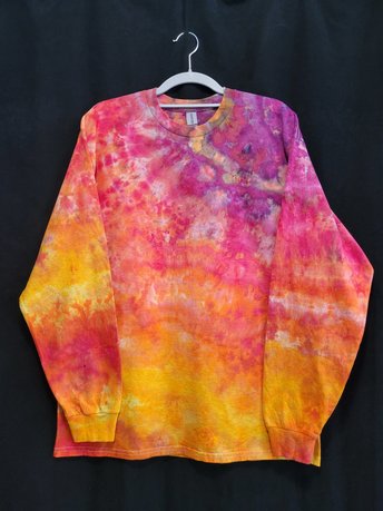L Long Sleeve T-shirt, Fiery Geode