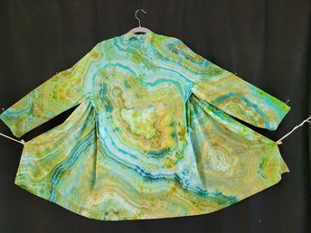 S/M Wrap Cardigan Robe, Wasabi Spice Geode