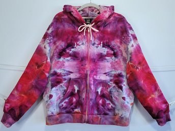 XL Zip-Up Bamboo Hoodie, Fuchsia Fire