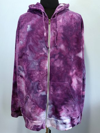 3XL/2XL Zip-Up Hoodie, Elderberry Watercolor