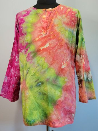 XL Cotton Tunic, Tropical Swirl