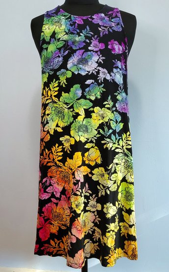 XL Tank Dress, Rainbow Floral