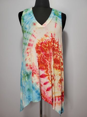 Size 16 Viscose Tank, Sunlit Tropical