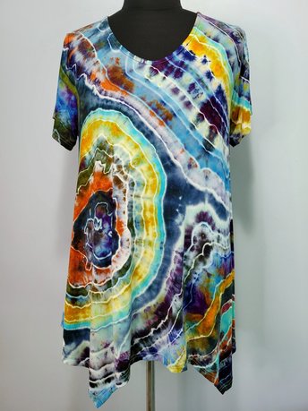 2X Hanky Hem Tunic, Wild Geode