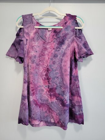 Small Cold Shoulder Shirt, Elderberry