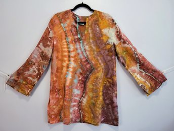 Large Rayon Tunic, Petrified Wood