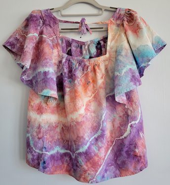 M Linen Ruffle Shirt, Evensong and Flamingo Fantasy
