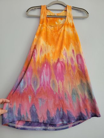 XL Racer Back Tank, Orange Waterfall