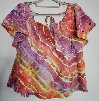 M Linen Ruffle Shirt, Opal