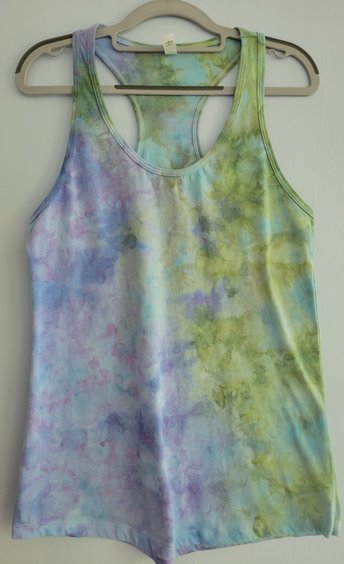 XL Racer Back Tank, Periwinkle & Celedon