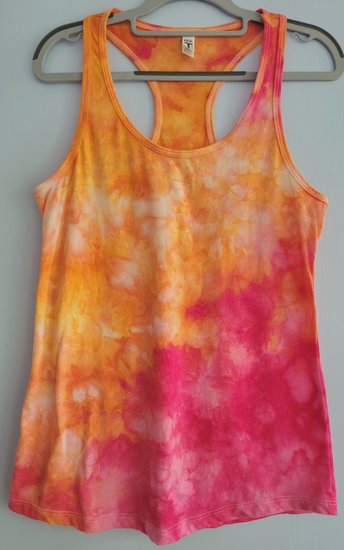 L Racerback Tank, Creamsicle & Cherry Blossom
