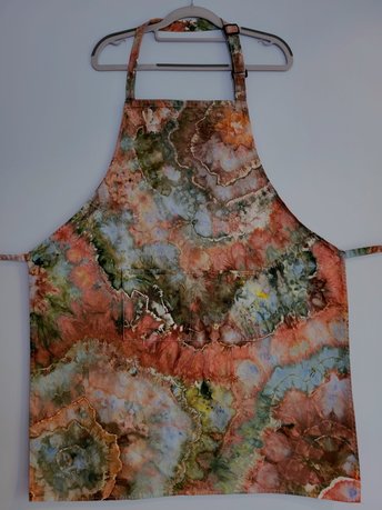 Apron, Dark Green & Rosewood