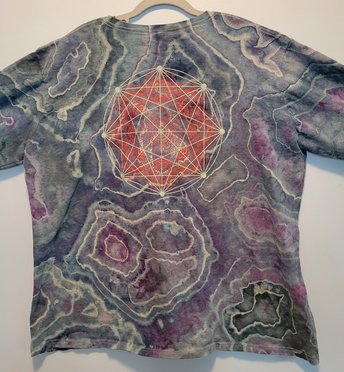 3XL Long Sleeve T, Align & Flourish Blue Geode