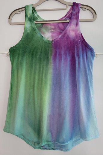 Petite S Luxe Tank, Green & Purple Gravity