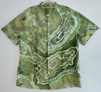 XL Cuban Shirt, Forest Geode