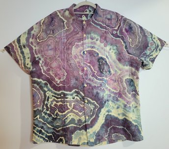 XXL Cuban Shirt, Electric Storm Geode