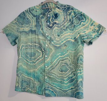 XL Cuban Shirt w/Pocket, Sea Geode