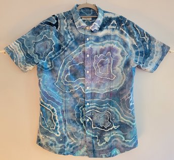 M Cuban Shirt, Blues Geode