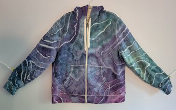 XL Zip-Up Sherpa Lined Hoodie, Periwinkle Geode