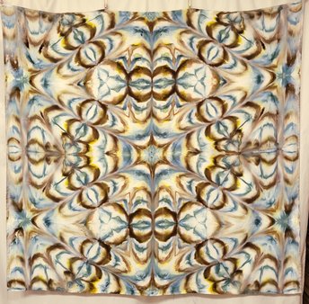 Shawl, Square Rayon, Mariner's Tea Shibori Explosion