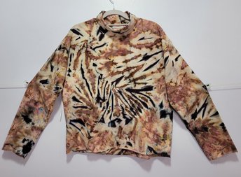 S Mock Neck French Terry, Shitake Tiger