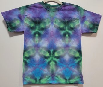 YS T-shirt, Violet & Green Shibori