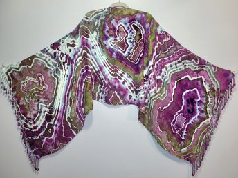 Shawl, Violet & Evergreen Geode