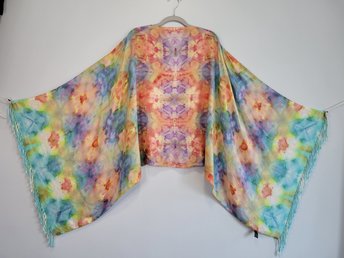 Shawl, Viscose, Spring Garden Shibori
