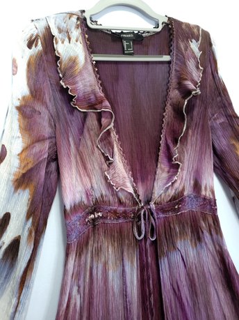 S/M Ruffled Duster, Antique Plum