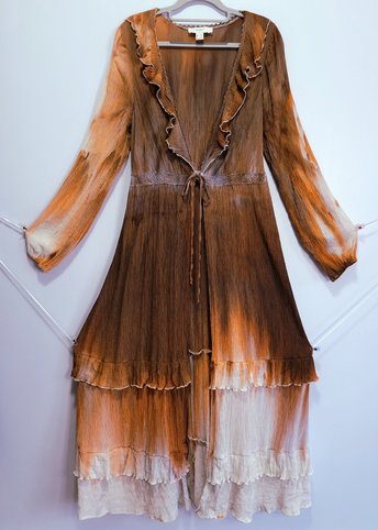 L Ruffled Duster, Cedar