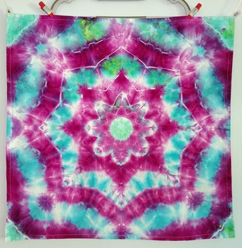 Kitchen Towel, Aqua & Pink Mandala