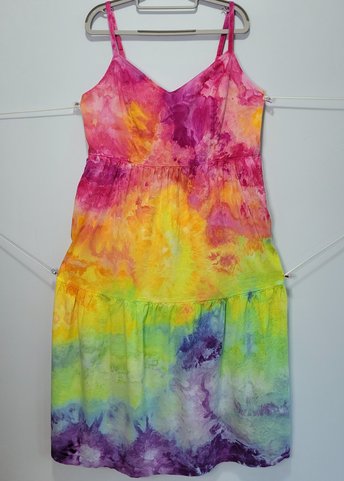 L Cami Maxi Dress, Rainbow Watercolor