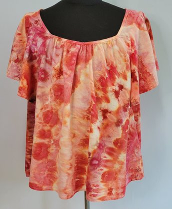 3X Linen Ruffle Sleeve Top, Flamingo