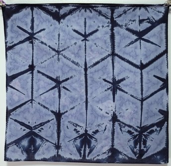 Bandana, 16", Indigo Shibori