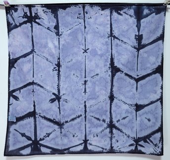 Bandana, 16", Indigo Shibori