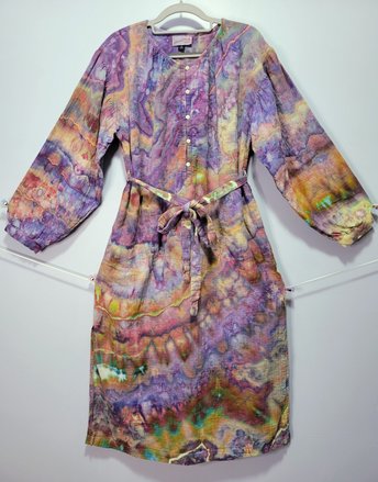 M/L Double Gauze Dress, Strawberry Dragon