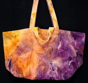 Tote Bag, Eggplant & Terracotta