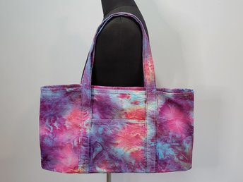 Canvas Tote, Fuchsia Watercolor