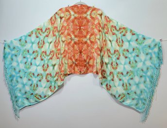 Shawl, Viscose, Tropical Shibori