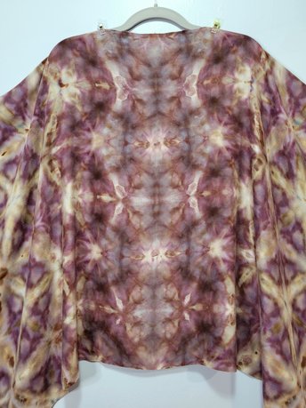 Shawl, Viscose, Dark Mauve Shibori