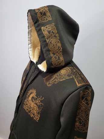 XL Zip Up Hoodie, Norse Printed